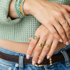 Bold Glitzy Adjustable Ring - Splendid Iris