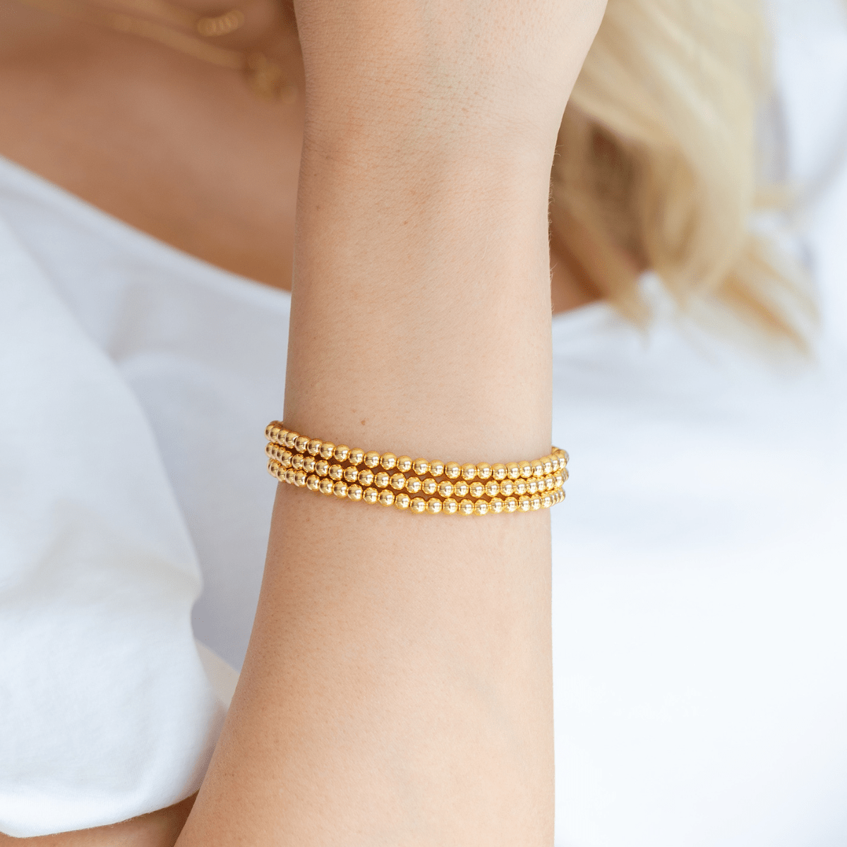 Set/3 Beaded Stretch Bracelets - Splendid Iris