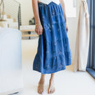 Lyocell Tiered Skirt with Scrunchie Waist - Splendid Iris