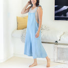 Lyocell Adjustable Romper with Side Pockets - Splendid Iris