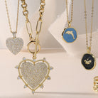 Pave Heart Pendant - Splendid Iris
