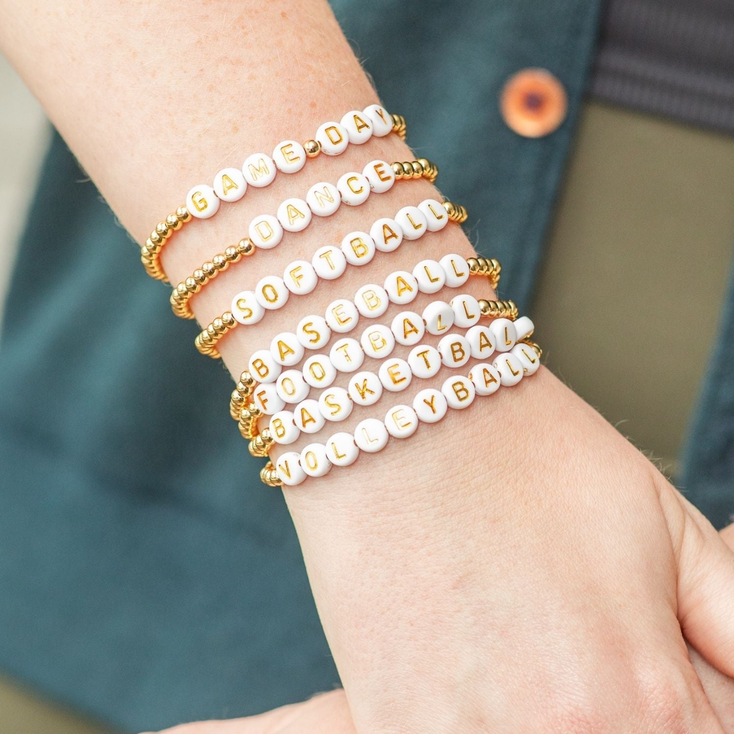 Football Beaded Bracelet - Splendid Iris