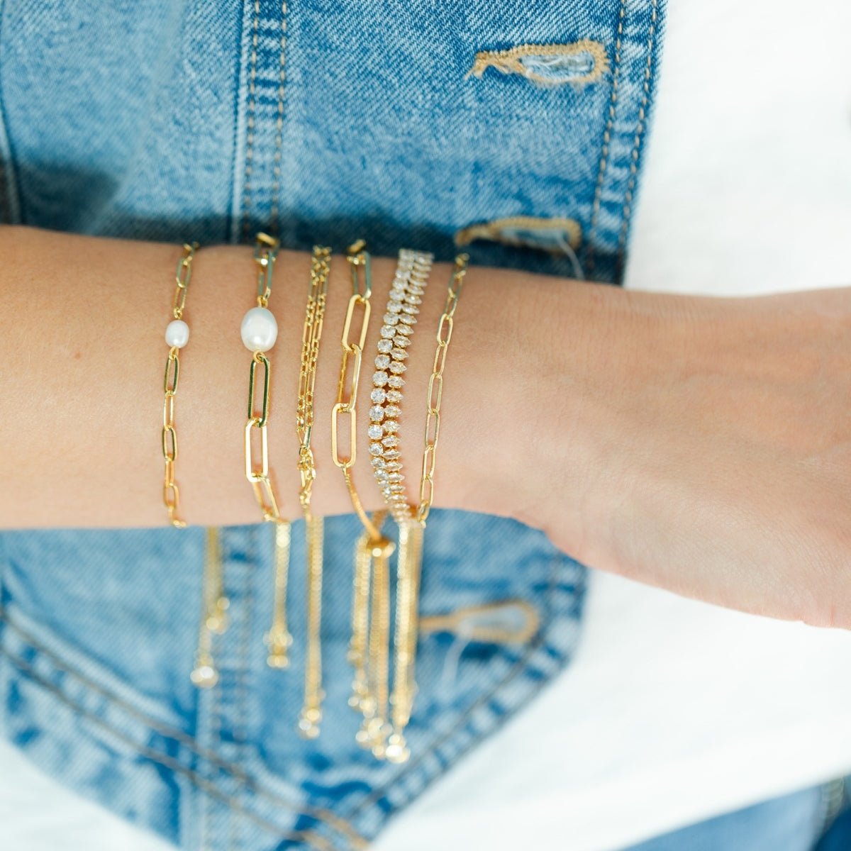 Double Chain Pulley Bracelet - Splendid Iris