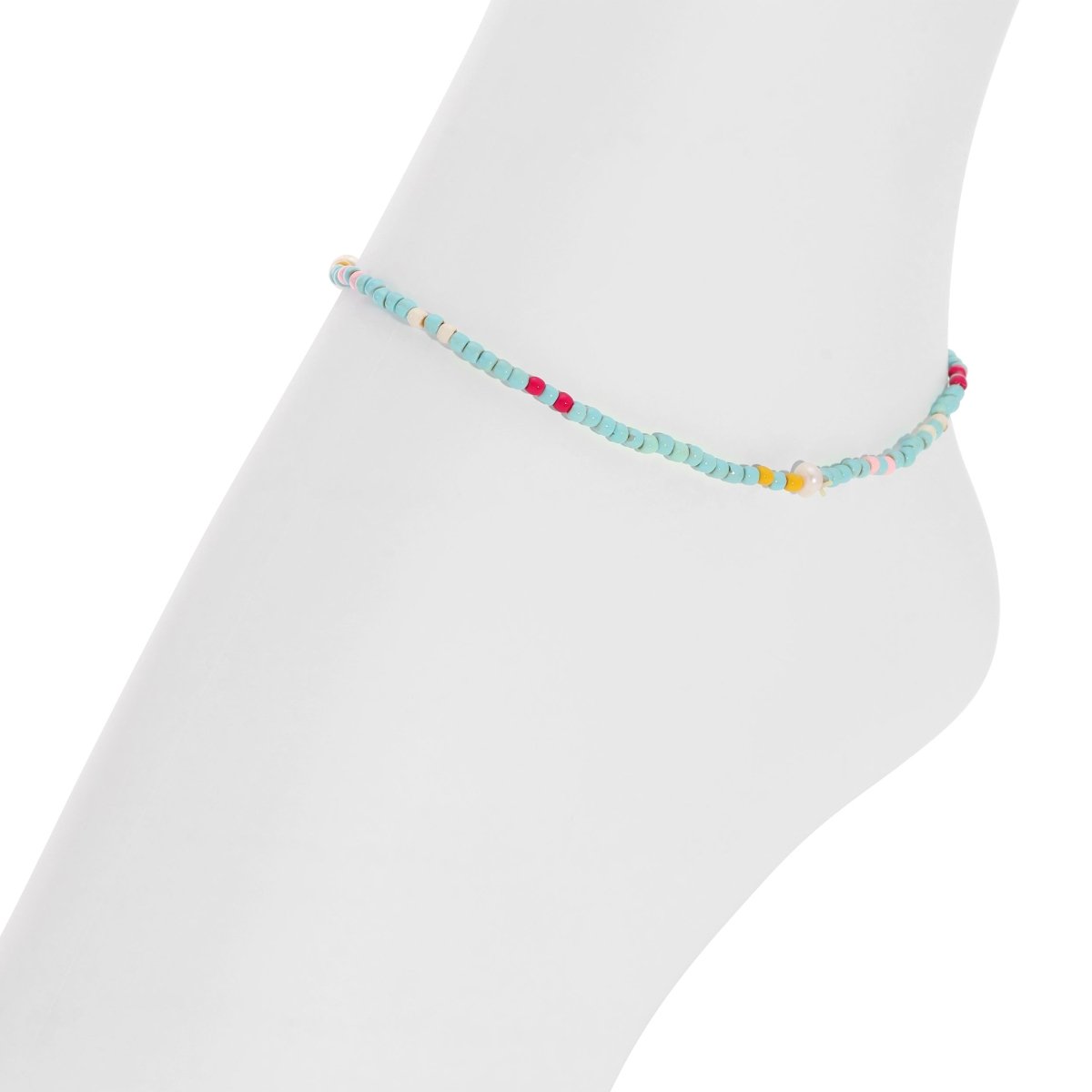 Cabana Club Stretch Seed Bead Anklets - Splendid Iris