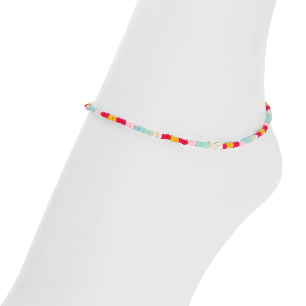 Cabana Club Stretch Seed Bead Anklets - Splendid Iris