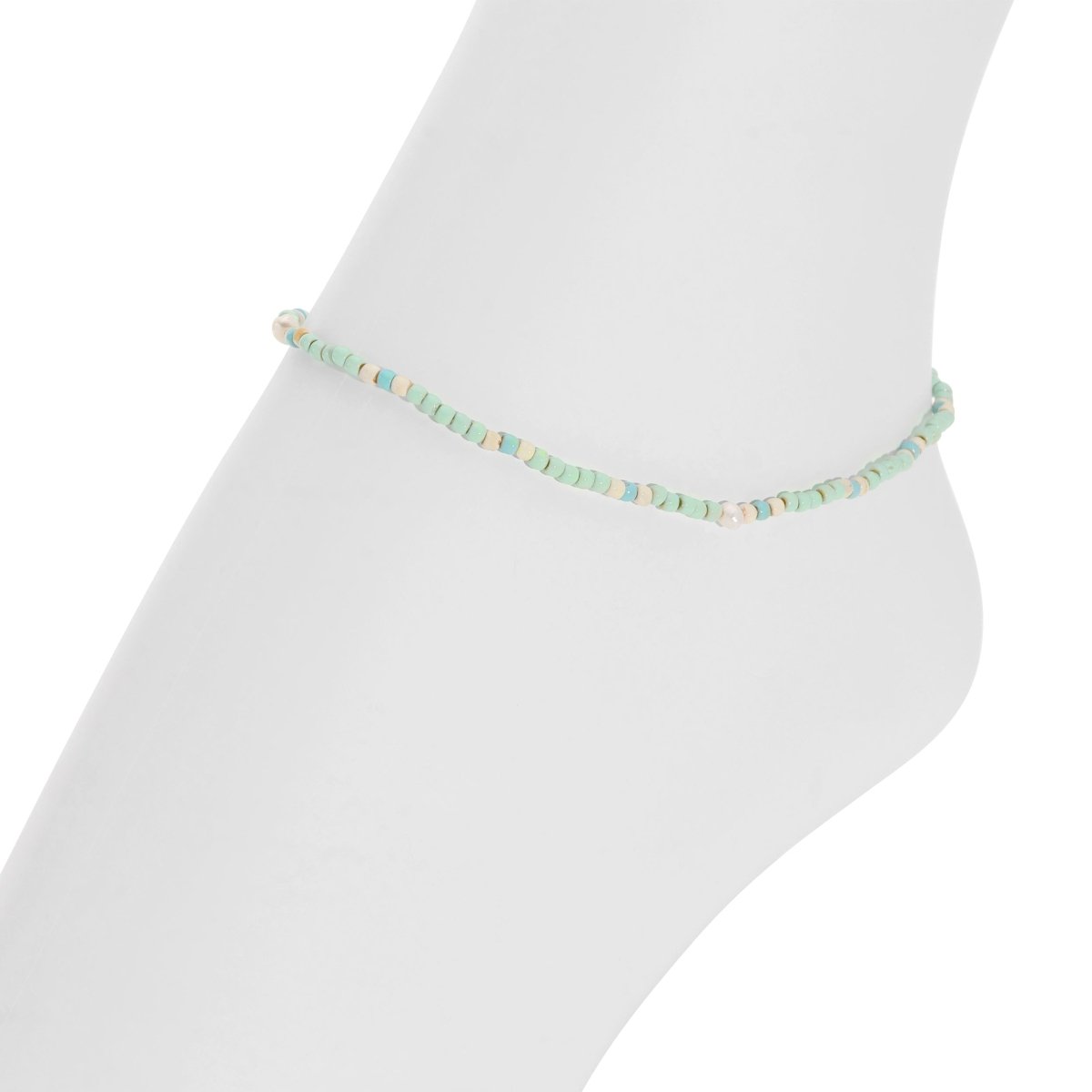 Ocean Breeze Stretch Seed Bead Anklets - Splendid Iris