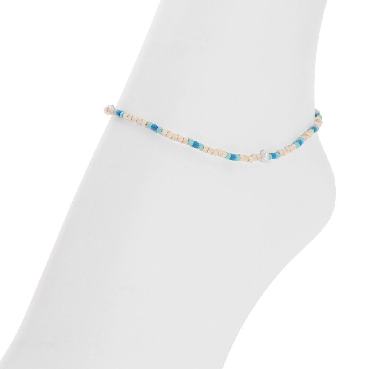 Ocean Breeze Stretch Seed Bead Anklets - Splendid Iris