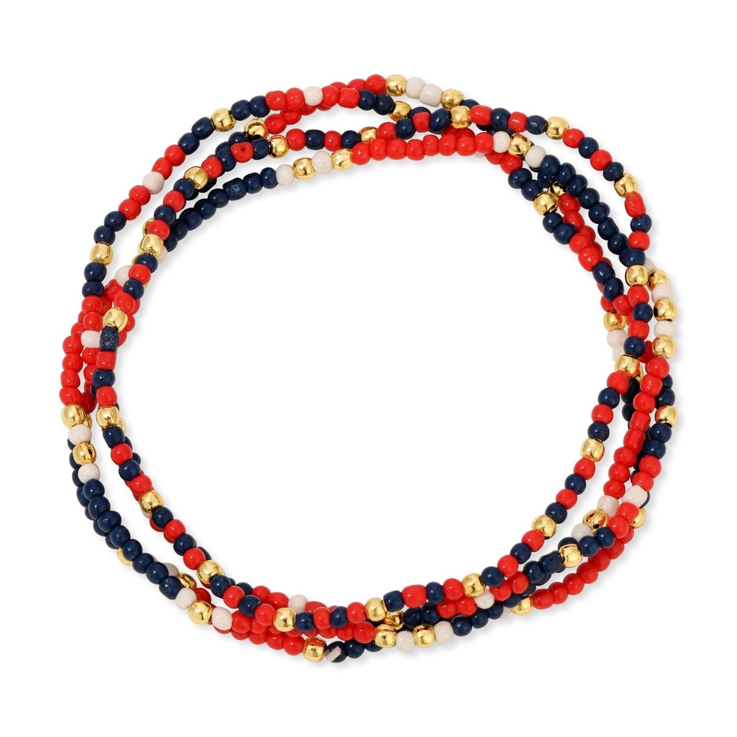 Set/4 Stretch Beaded Game Day Bracelets - Splendid Iris