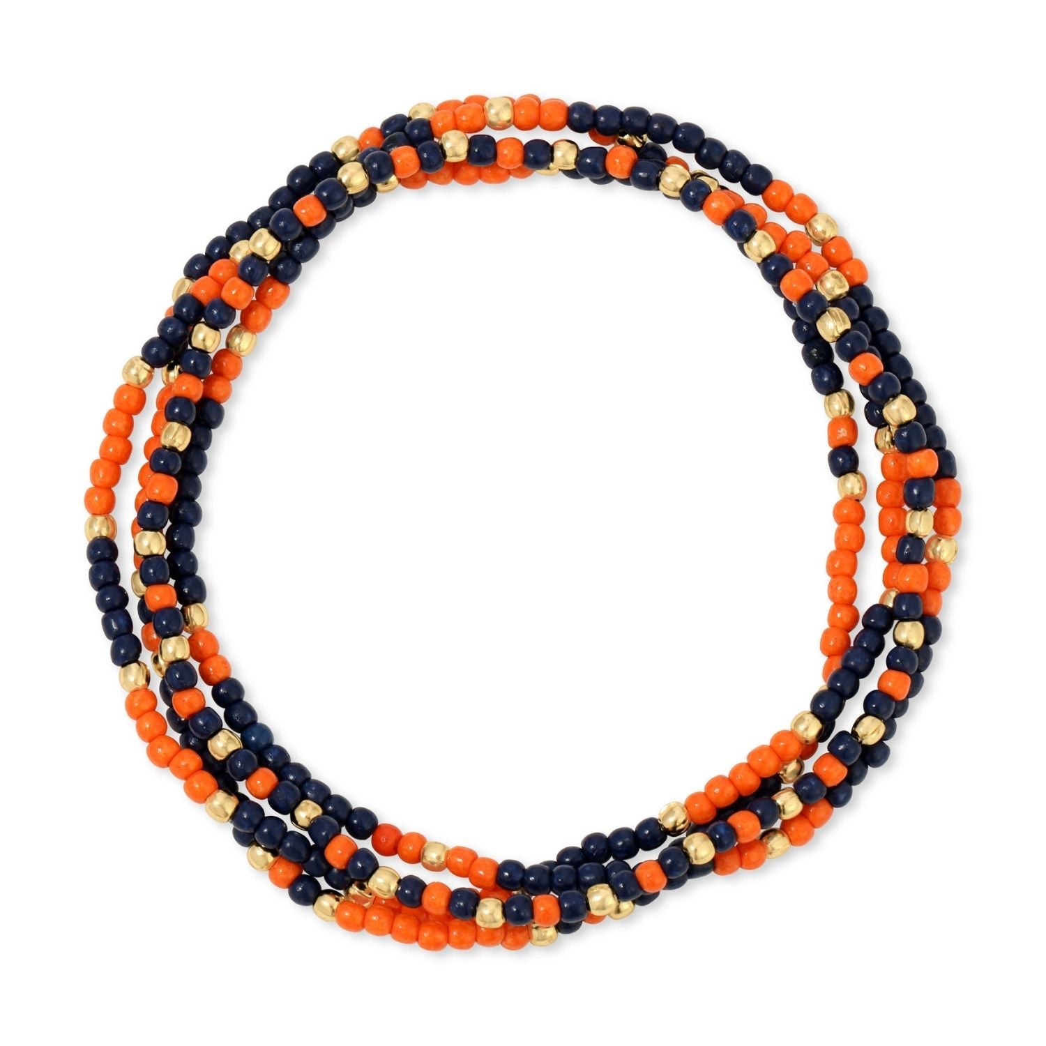 Set/4 Stretch Beaded Game Day Bracelets - Splendid Iris