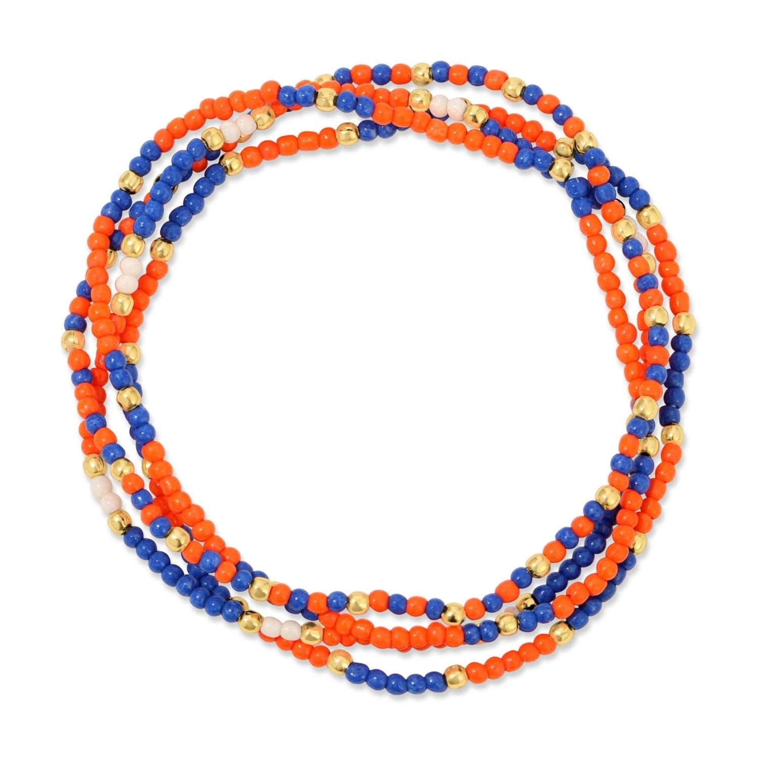 Set/4 Stretch Beaded Game Day Bracelets - Splendid Iris
