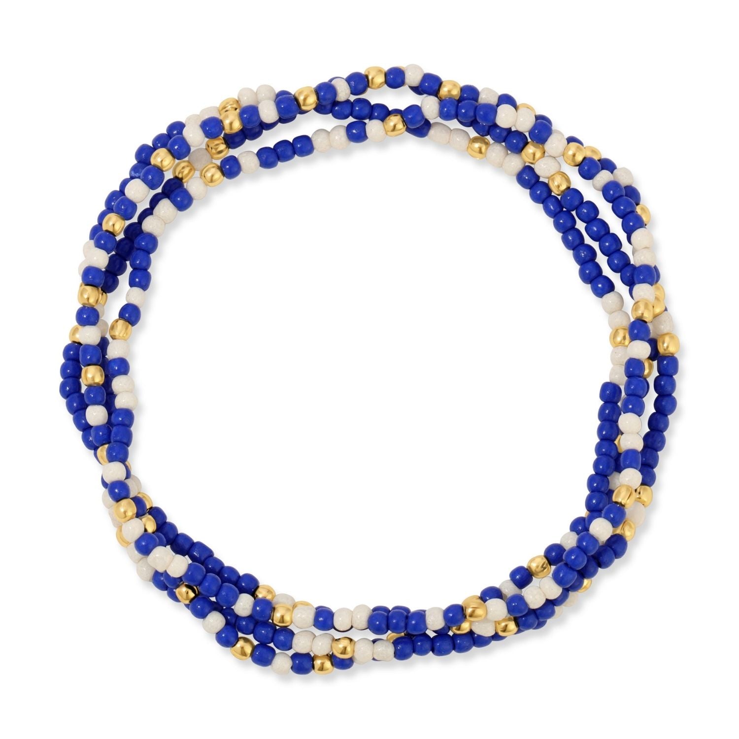 Set/4 Stretch Beaded Game Day Bracelets - Splendid Iris