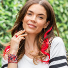 Set/4 Stretch Beaded Game Day Bracelets - Splendid Iris