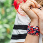 Set/4 Stretch Beaded Game Day Bracelets - Splendid Iris