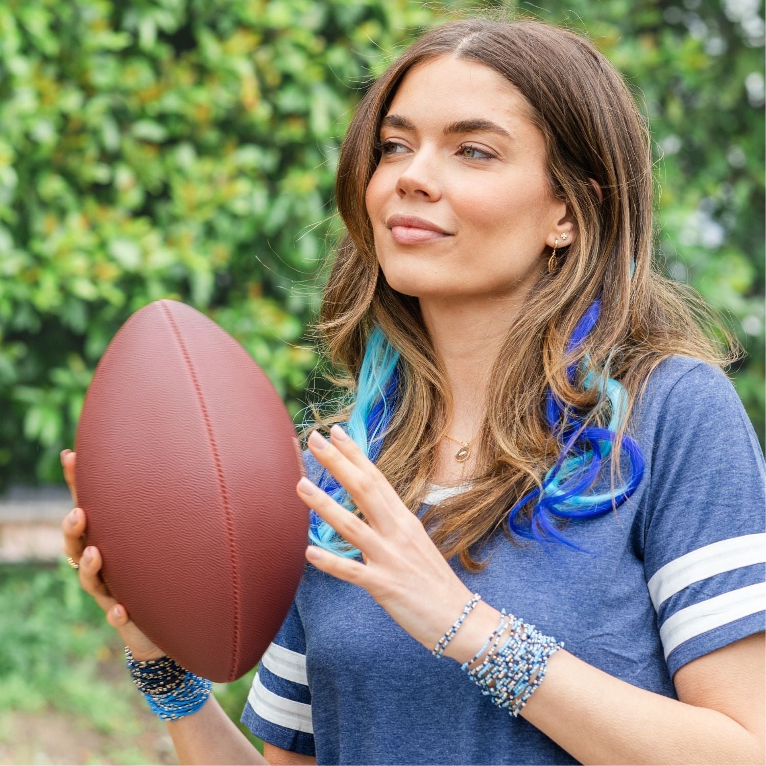 Set/4 Stretch Beaded Game Day Bracelets - Splendid Iris