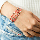 Set/4 Stretch Beaded Game Day Bracelets - Splendid Iris