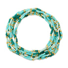 Set/8 Assorted 2mm Gold Seed Bead Bracelets - Splendid Iris