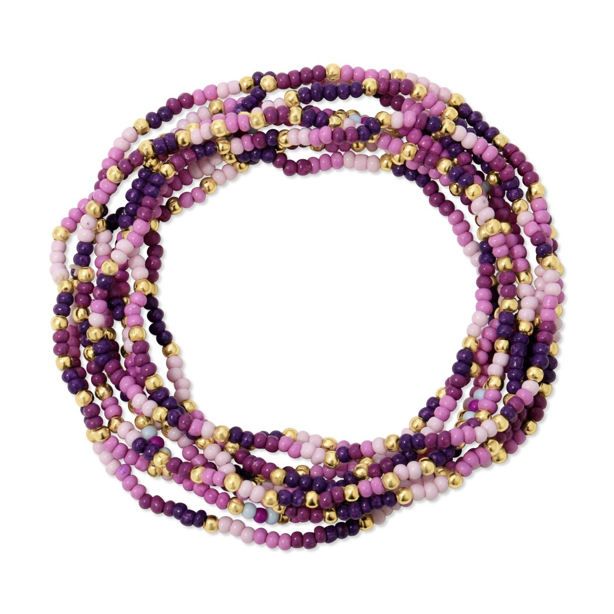 Set/8 Assorted 2mm Seed Bead Bracelets - Splendid Iris
