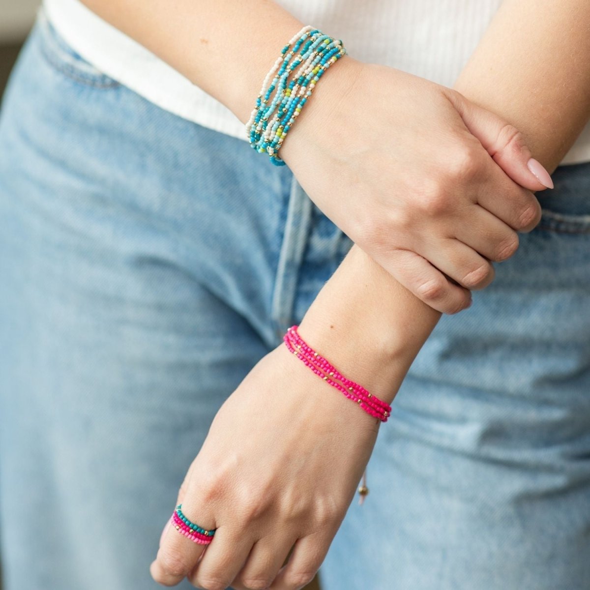 Adjustable Seed Bead Bracelets - Splendid Iris