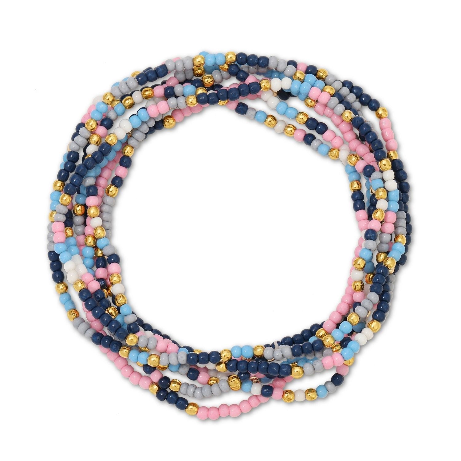 Set/8 Assorted 2mm Seed Bead Bracelets - Splendid Iris
