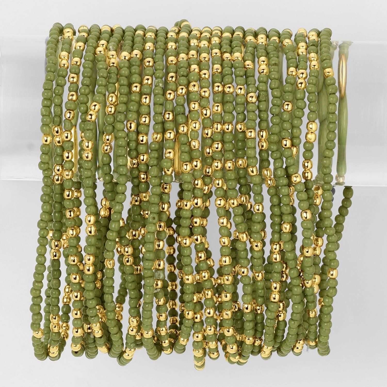 Set/4 Solid Color 2mm Seed Bead Bracelets - Splendid Iris