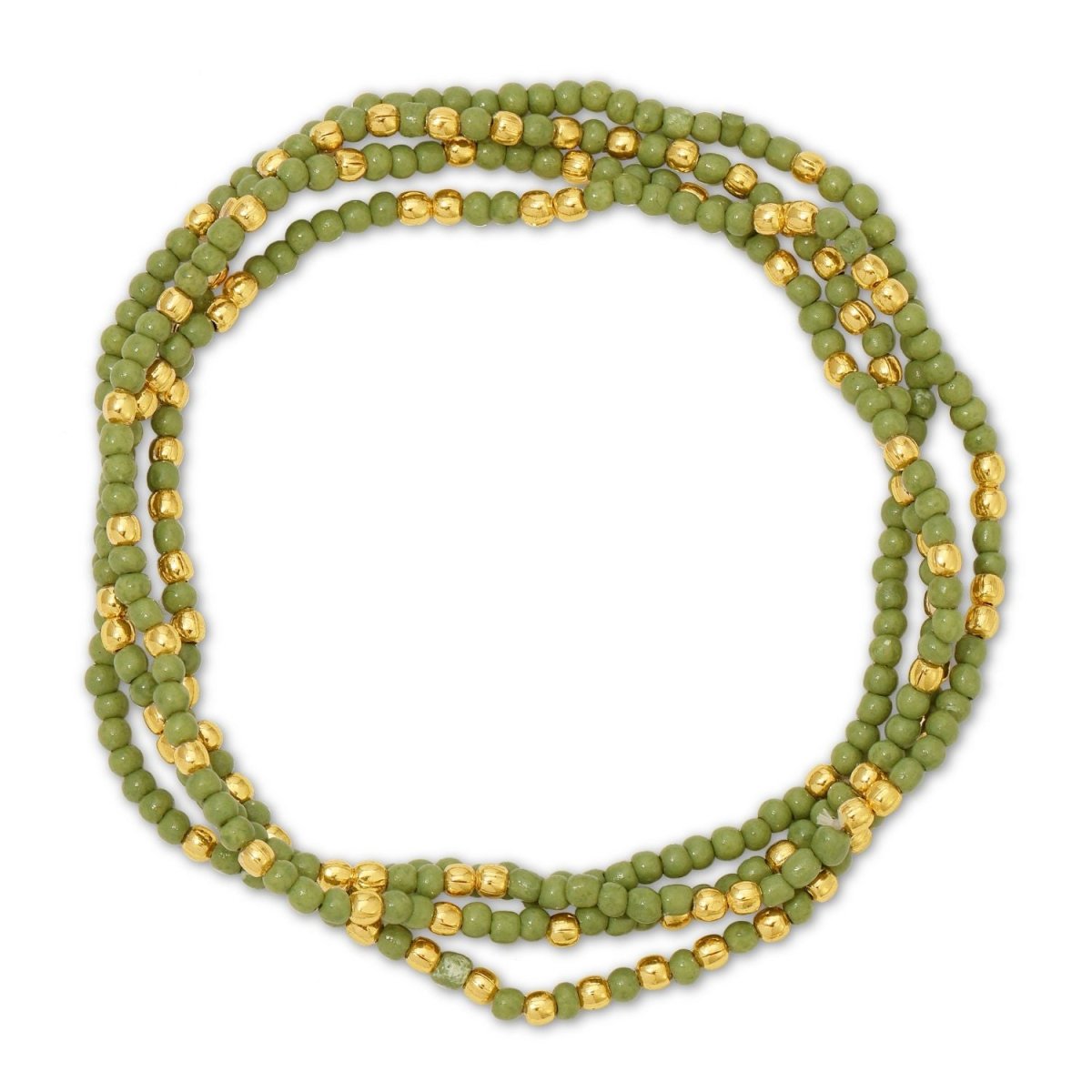 Set/4 Solid Color 2mm Seed Bead Bracelets - Splendid Iris