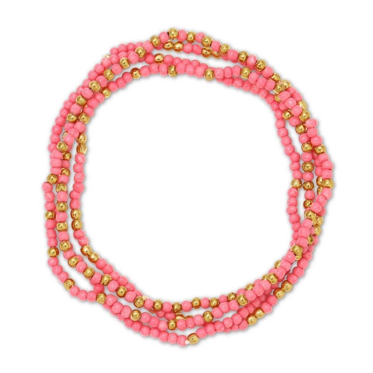 Set/4 Solid Color 2mm Seed Bead Bracelets - Splendid Iris