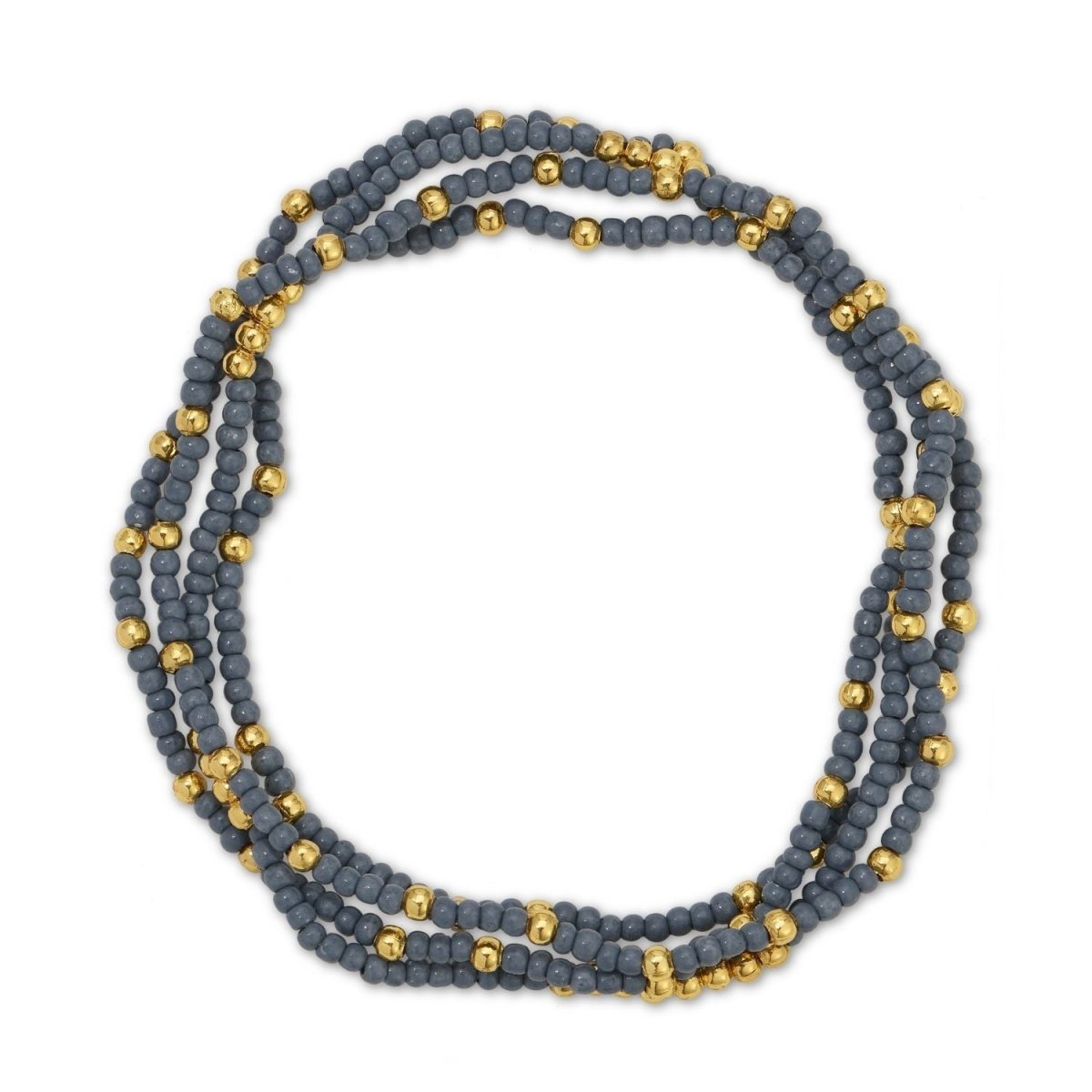 Set/4 Solid Color 2mm Seed Bead Bracelets - Splendid Iris