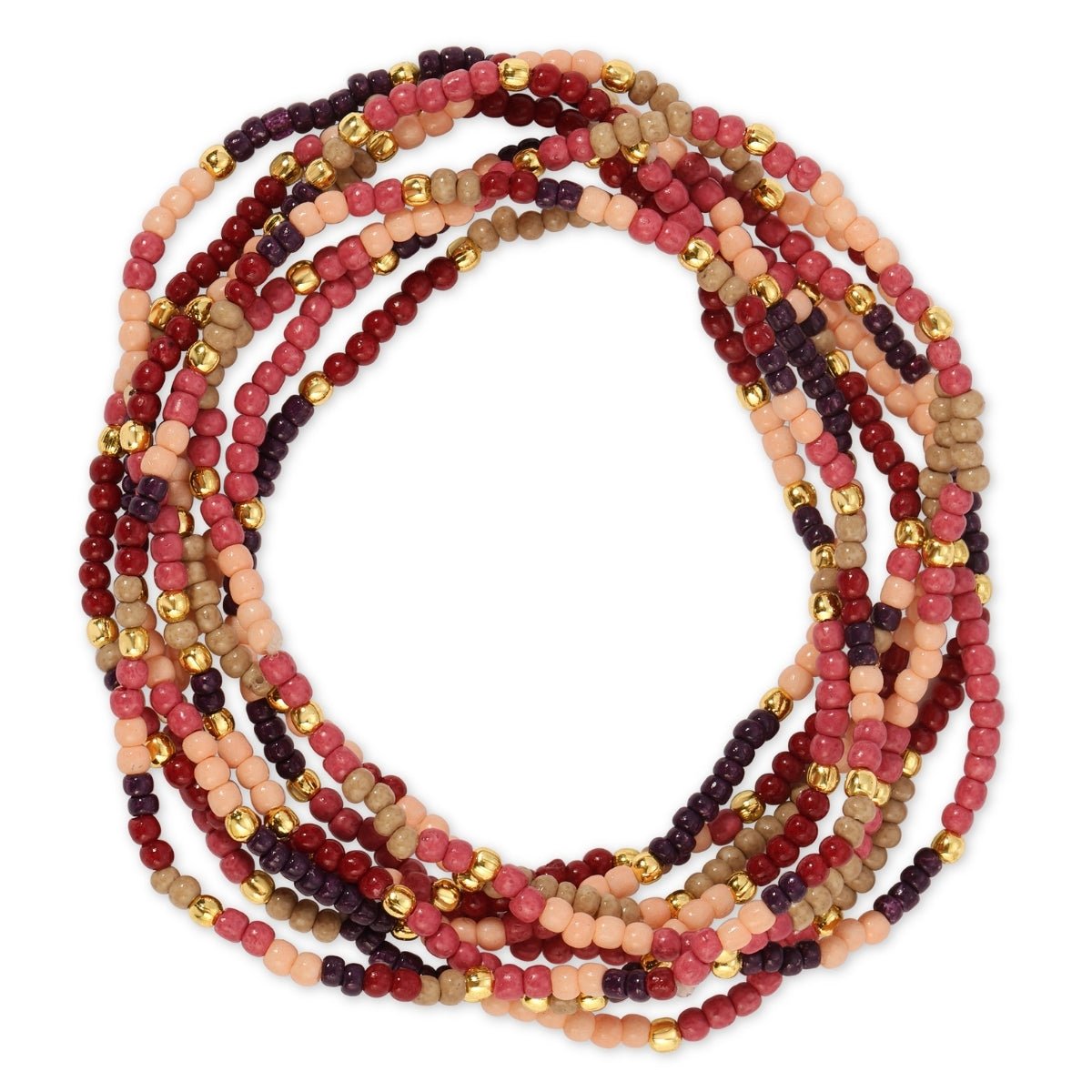 Set/8 Assorted 2mm Seed Bead Bracelets - Splendid Iris