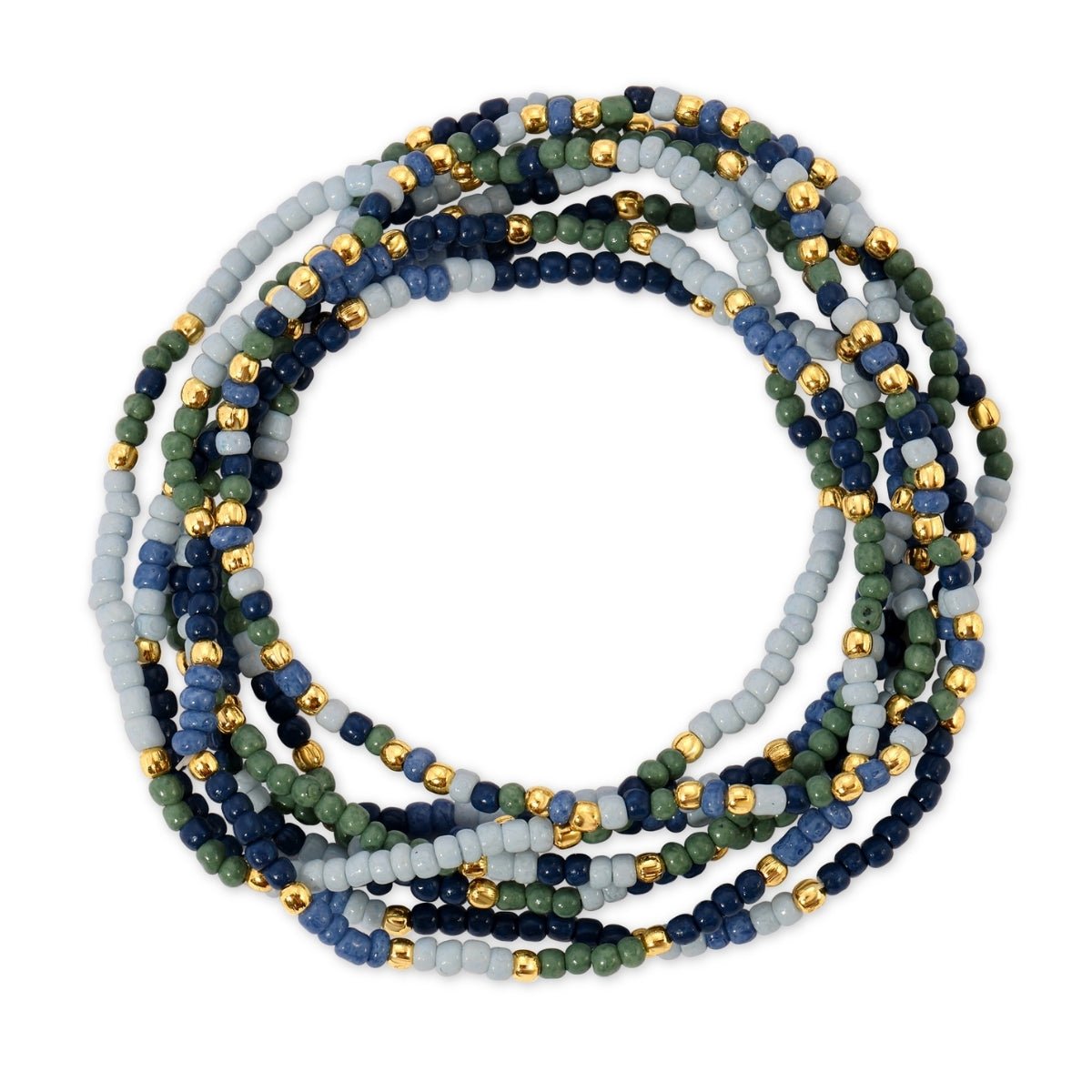 Set/8 Assorted 2mm Seed Bead Bracelets - Splendid Iris