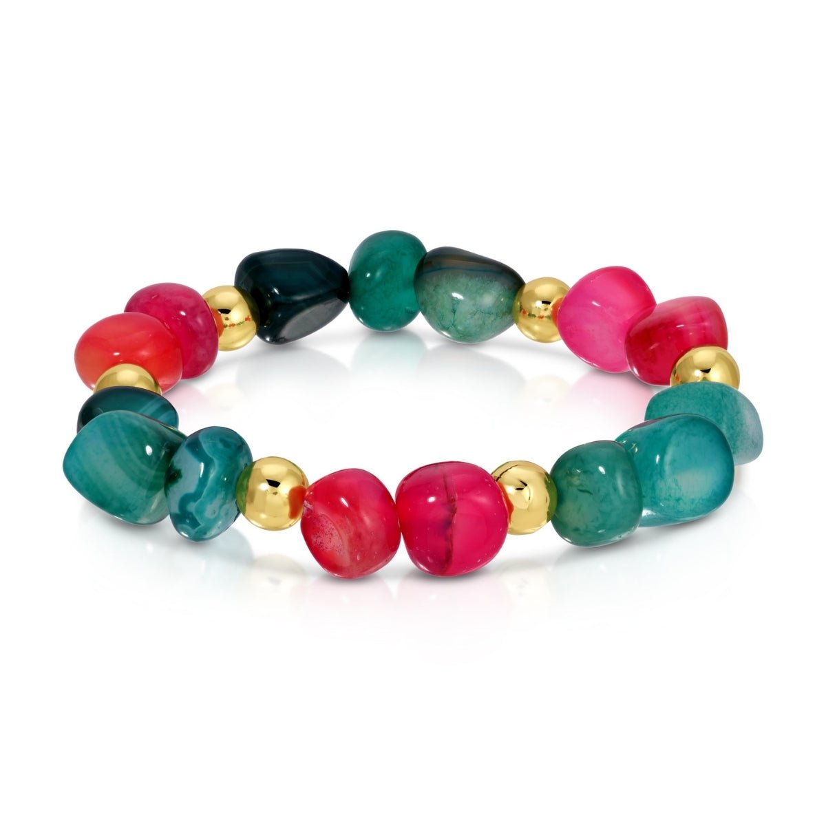 Bold Tumbled Stones Statement Bracelet - Splendid Iris