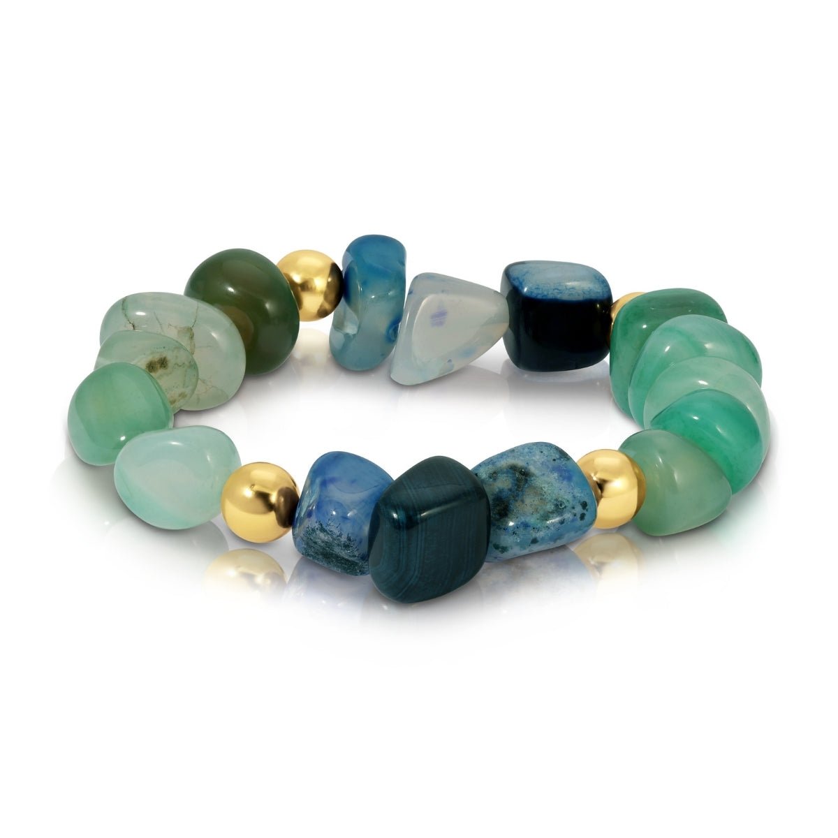 Bold Tumbled Stones Statement Bracelet - Splendid Iris