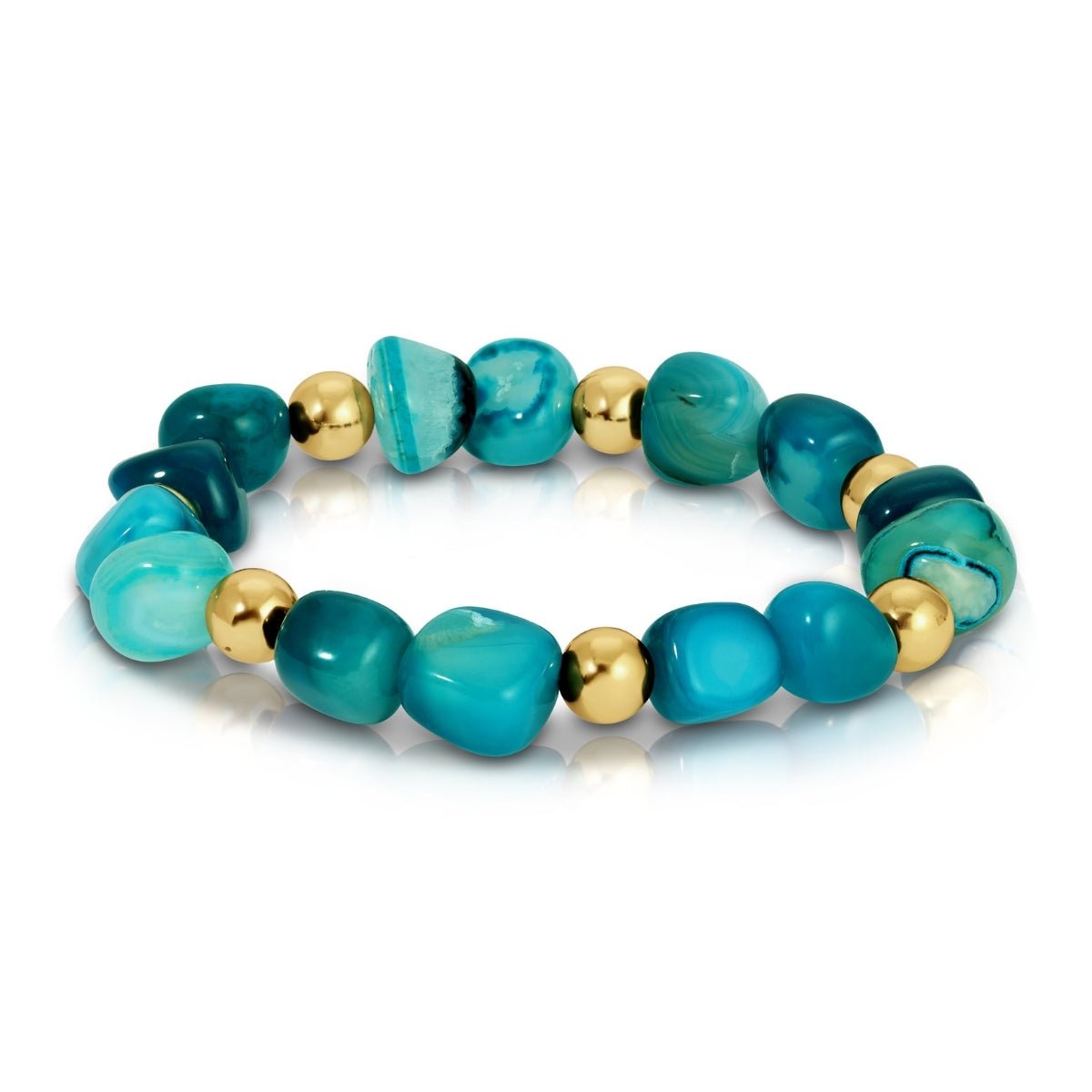 Bold Tumbled Stones Statement Bracelet - Splendid Iris