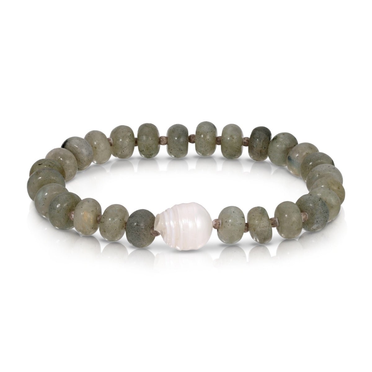 Stone Bracelet with Baroque Pearl - Splendid Iris