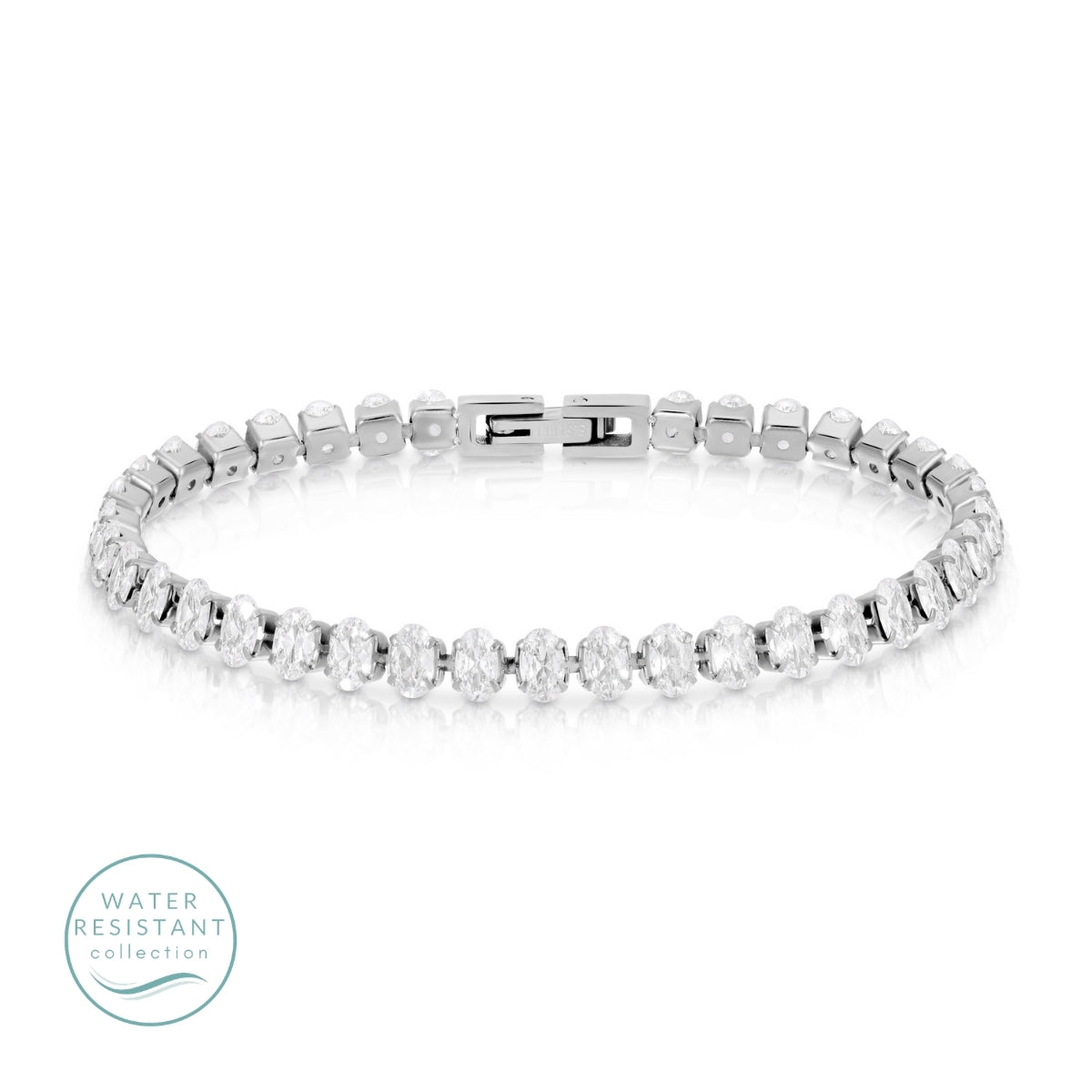 Oval Cubic Zirconia Tennis Bracelet, Water-Resistant - Splendid Iris