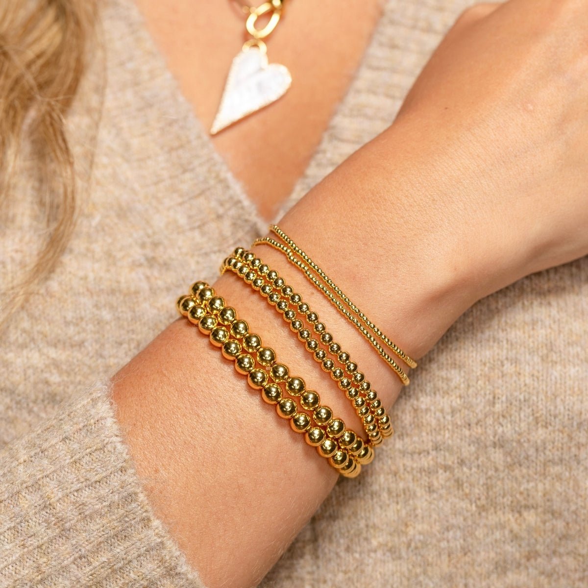 Classic Beaded Stretch Bracelet Set of 3 - Splendid Iris