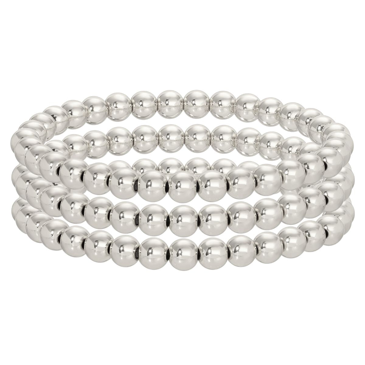 Set/3 Large Bead Stretch Bracelets - Splendid Iris