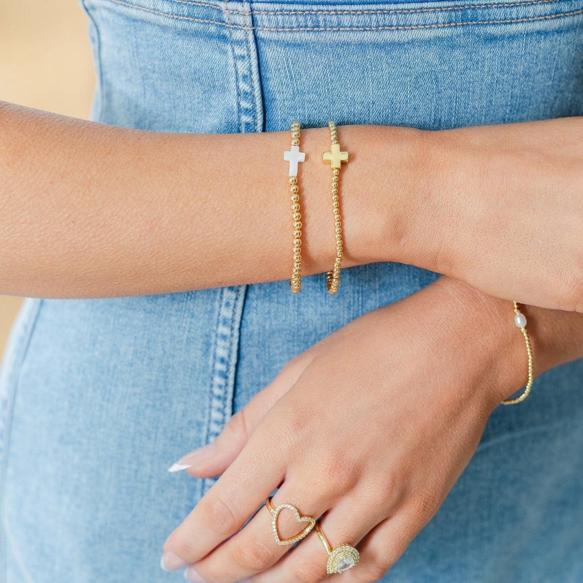 Cross Stretch Bracelet - Splendid Iris