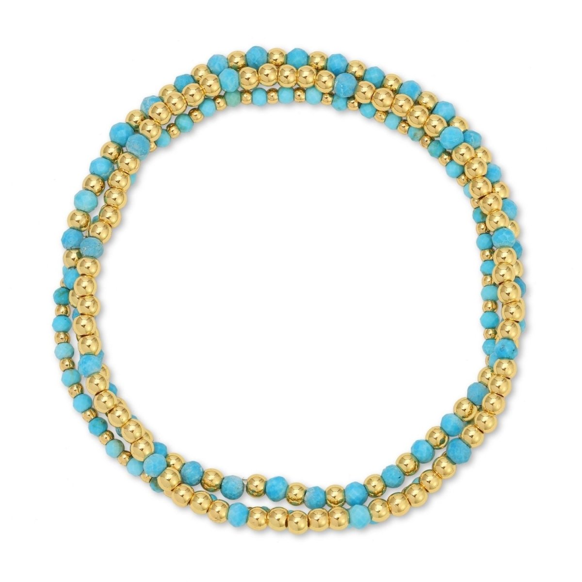 Set/3 Turquoise Beaded Bracelets - Splendid Iris