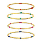 Set/4 3mm Jewel Tone Stretch Bracelets - Splendid Iris