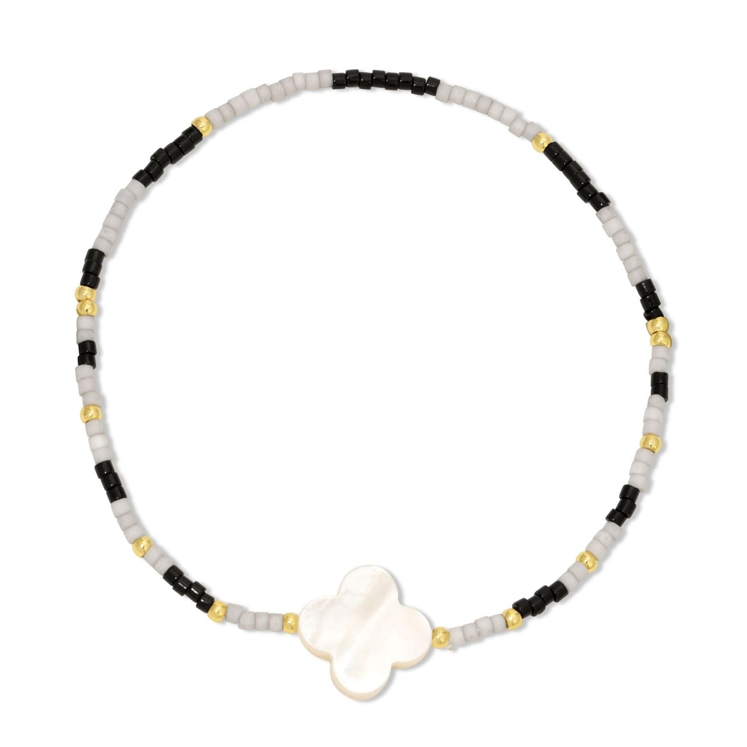 Miyuki Delica with Shell Quatrefoil Accent - Splendid Iris