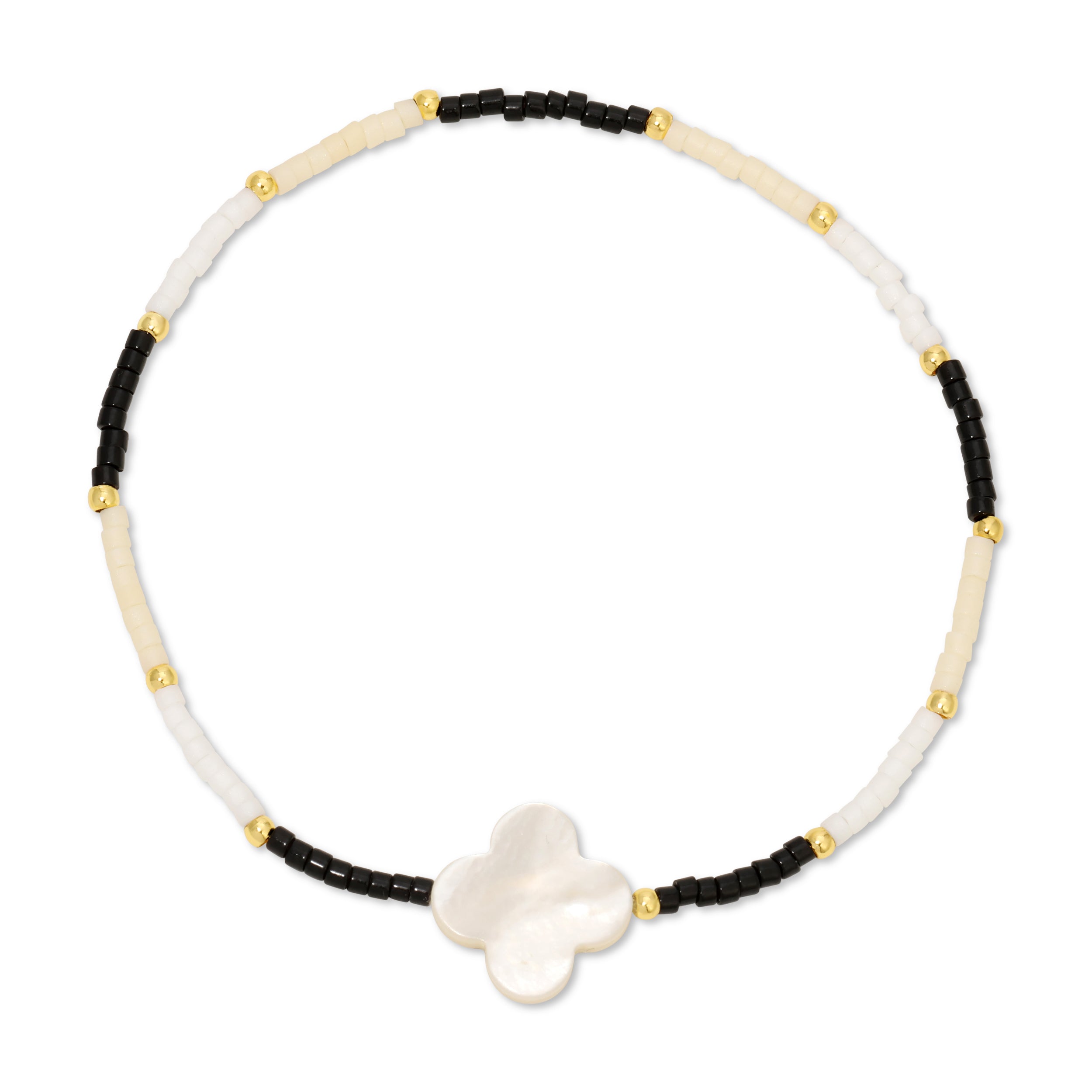 Miyuki Delica with Shell Quatrefoil Accent - Splendid Iris