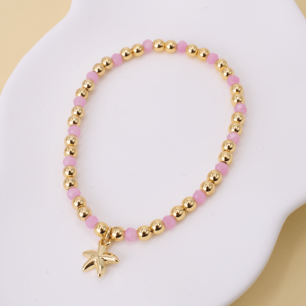 Starfish Charm Beaded Stretch Bracelet - Splendid Iris