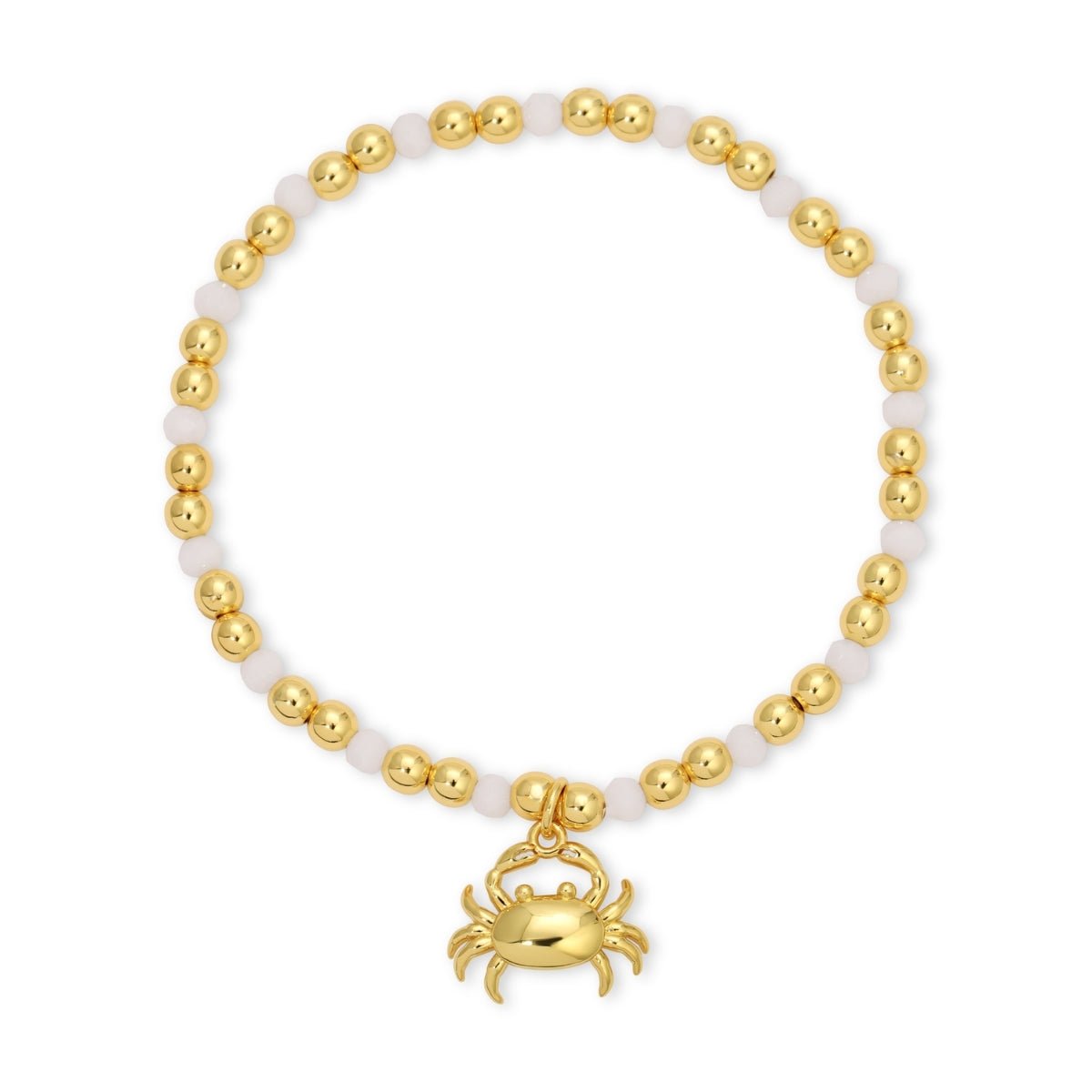 Crab Charm Beaded Stretch Bracelet - Splendid Iris