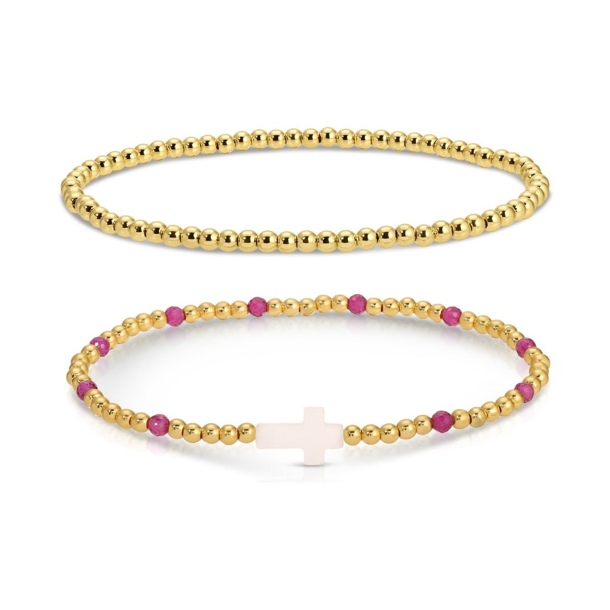 Cross Beaded Bracelet Charm Set - Splendid Iris