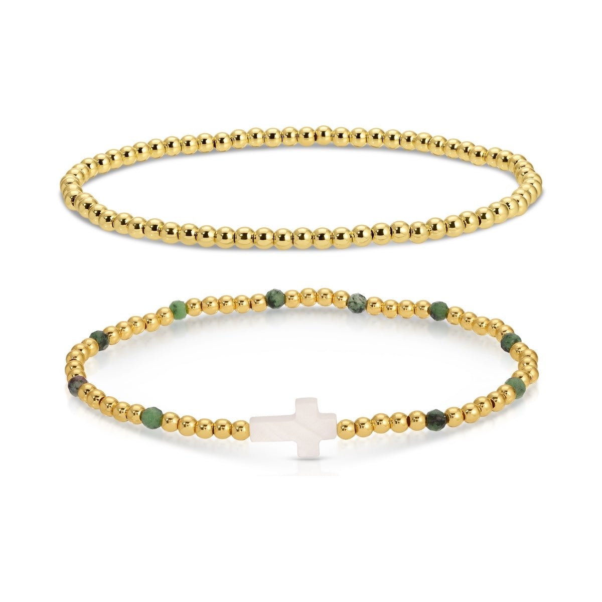 Cross Beaded Bracelet Charm Set - Splendid Iris