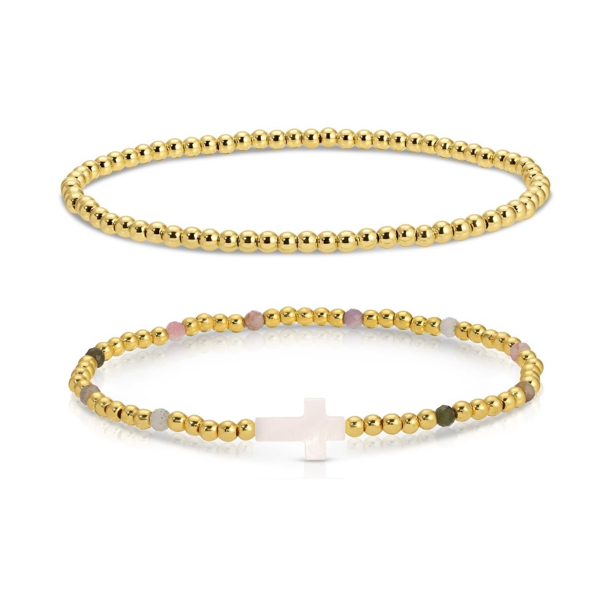 Cross Beaded Bracelet Charm Set - Splendid Iris