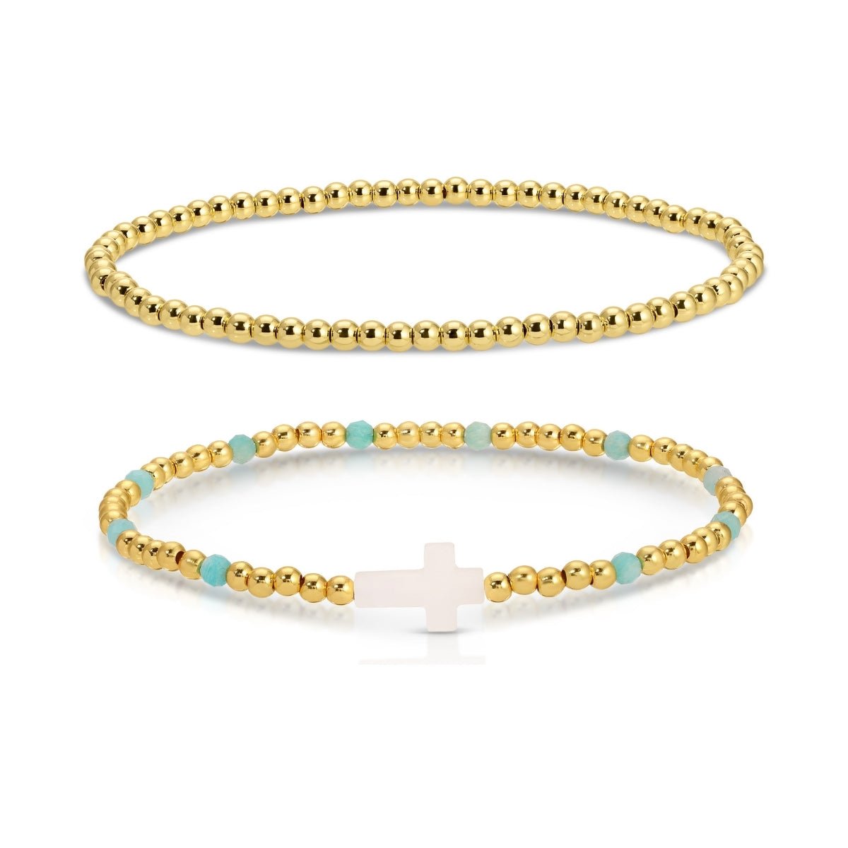 Cross Beaded Bracelet Charm Set - Splendid Iris