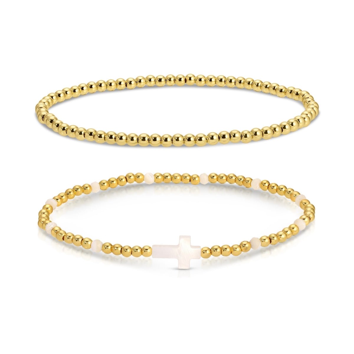 Cross Beaded Bracelet Charm Set - Splendid Iris