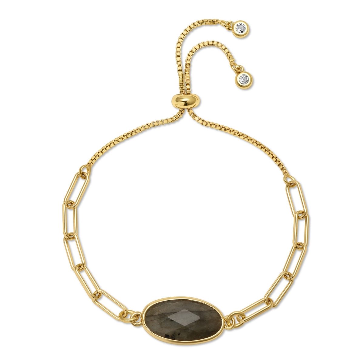 Oval Stone Pulley Bracelet - Splendid Iris
