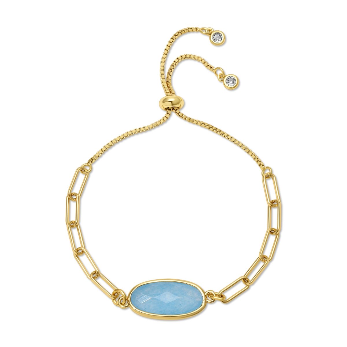 Oval Stone Pulley Bracelet - Splendid Iris